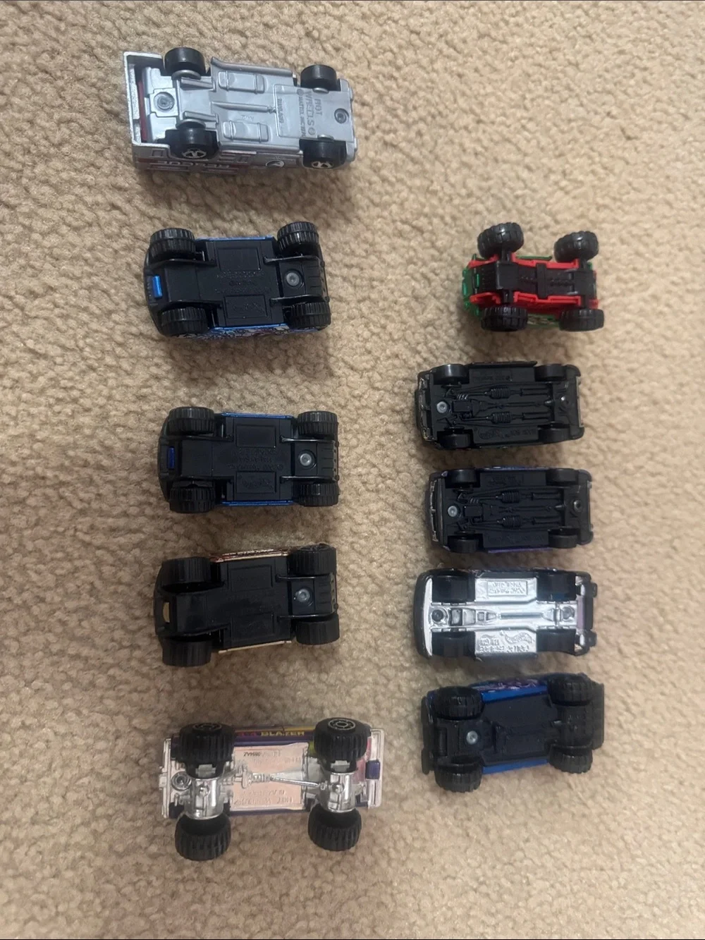 Colorful Kids Toy Car Set - Blue, Green, Purple, Silver, Gold
